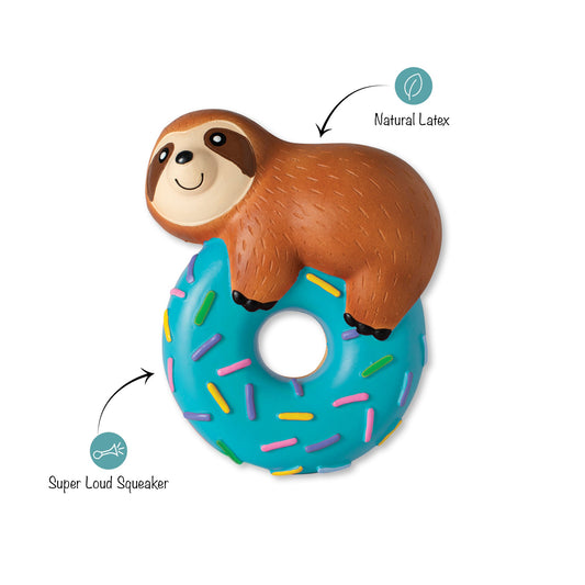 Latex Donut Sloth Dog Toy
