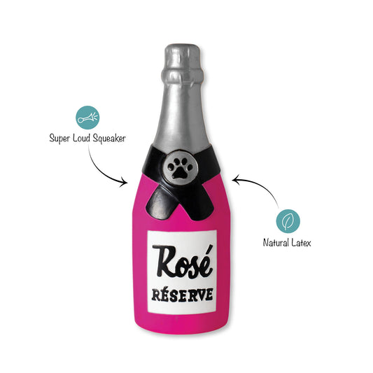 Latex beer bottle dog toy