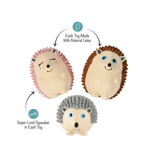Mini hedgehog latex toy set of 3