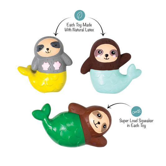 Small sloth maid latex dog toy